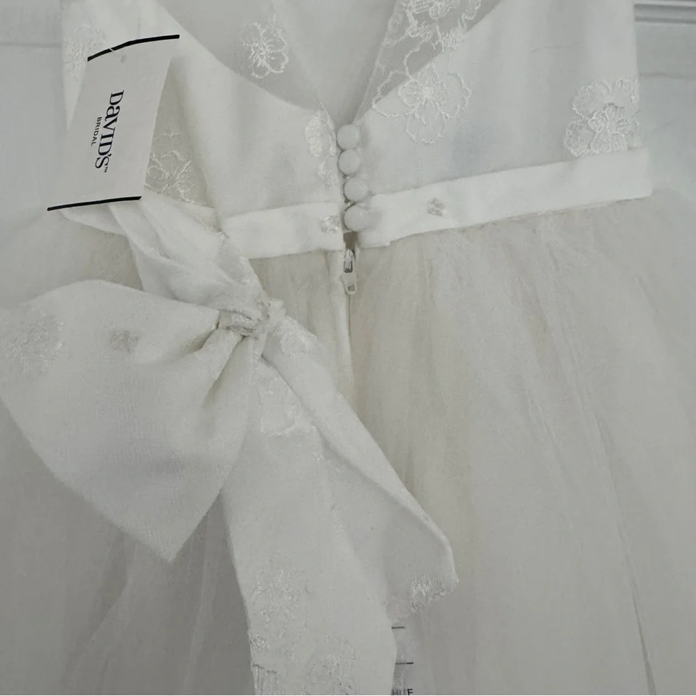 NWT NEVER WORN White' Tulle Flower Girl Dress - Picture 8 of 8